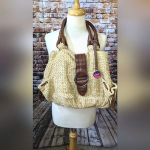 Vintage Chaps Rattan and Leather Purse (4005143-904)